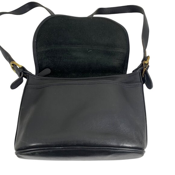 Vintage COACH Soho Fletcher 4150 Black Leather Zip Top Buckle Crossbody Bag 1999 - Picture 9 of 16